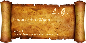 Löwensohn Gábor névjegykártya